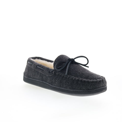 Minnetonka Pile Lined Hardsole 3915-CHR Mens Gray Loafer Slippers Shoes