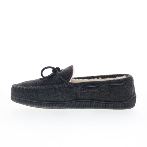 Minnetonka Pile Lined Hardsole 3915-CHR Mens Gray Loafer Slippers Shoes