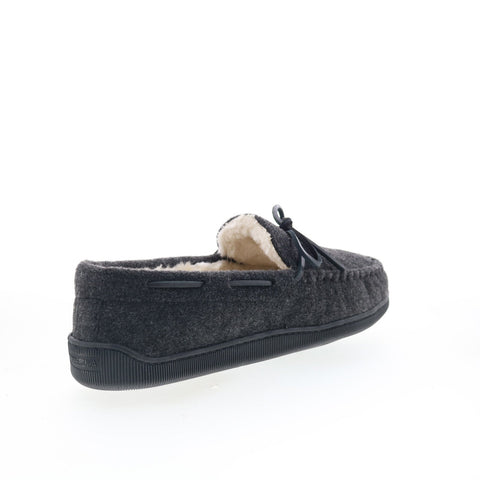 Minnetonka Pile Lined Hardsole 3915-CHR Mens Gray Loafer Slippers Shoes