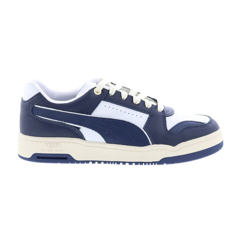Puma Slipstream Lo Vintage Mens Blue White Suede Lifestyle Sneakers Shoes