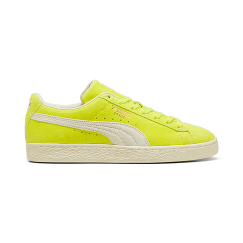 Puma Suede Neon 39650702 Mens Yellow Suede Lace Up Lifestyle Sneakers Shoes