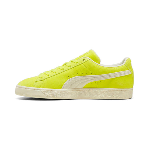 Puma Suede Neon 39650702 Mens Yellow Suede Lace Up Lifestyle Sneakers Shoes