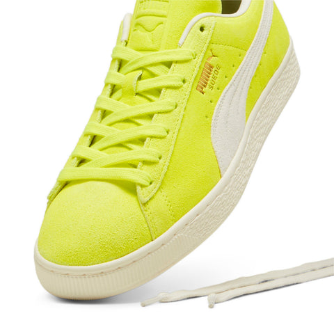 Puma Suede Neon 39650702 Mens Yellow Suede Lace Up Lifestyle Sneakers Shoes