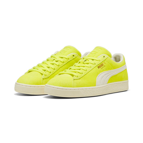 Puma Suede Neon 39650702 Mens Yellow Suede Lace Up Lifestyle Sneakers Shoes
