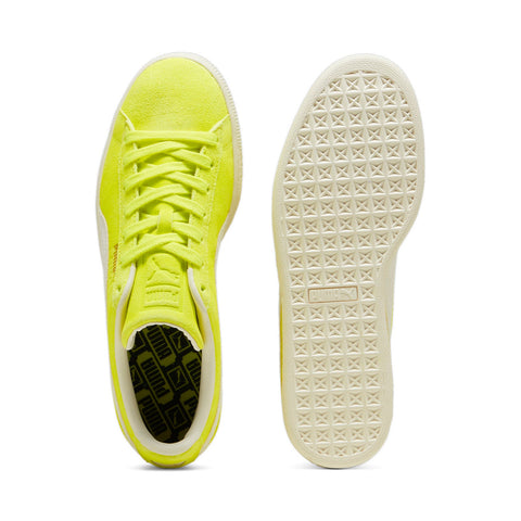 Puma Suede Neon 39650702 Mens Yellow Suede Lace Up Lifestyle Sneakers Shoes