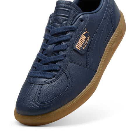 Puma Palermo Premium 39724602 Mens Blue Leather Lifestyle Sneakers Shoes