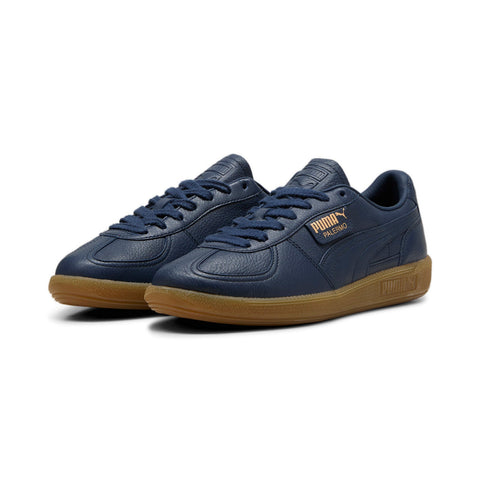 Puma Palermo Premium 39724602 Mens Blue Leather Lifestyle Sneakers Shoes