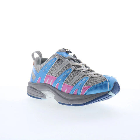 Dr. Comfort Refresh 3976 Womens Gray Mesh Lace Up Athletic Walking Shoes
