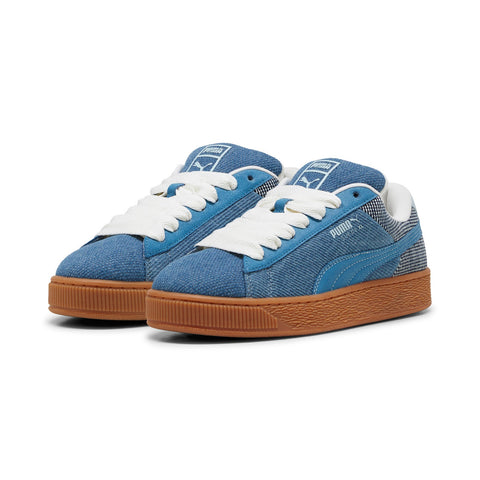 Puma Suede XL Denim 39839701 Mens Blue Canvas Lifestyle Sneakers Shoes