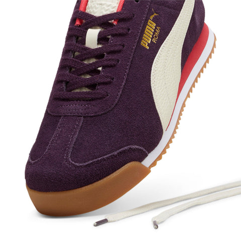Puma Roma Suede 39863501 Mens Purple Suede Lace Up Lifestyle Sneakers Shoes