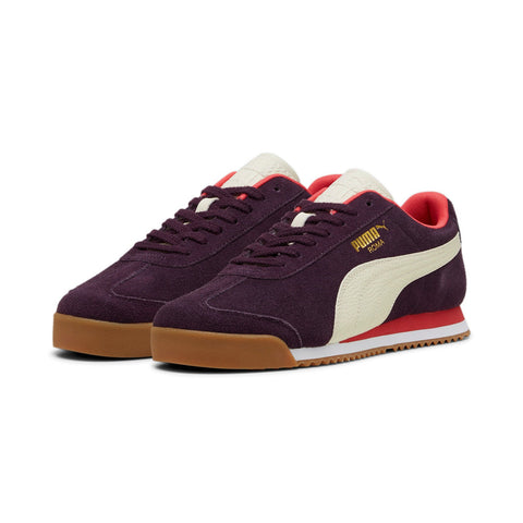 Puma Roma Suede 39863501 Mens Purple Suede Lace Up Lifestyle Sneakers Shoes