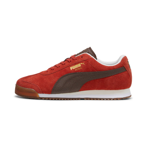 Puma Roma Suede 39863504 Mens Red Suede Lace Up Lifestyle Sneakers Shoes