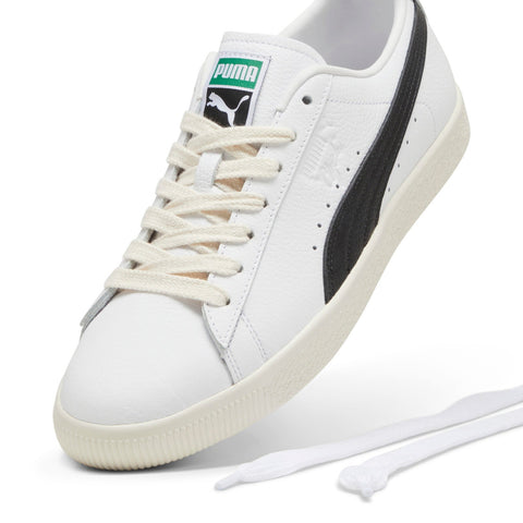 Puma Clyde Leather 39870301 Mens White Leather Lifestyle Sneakers Shoes