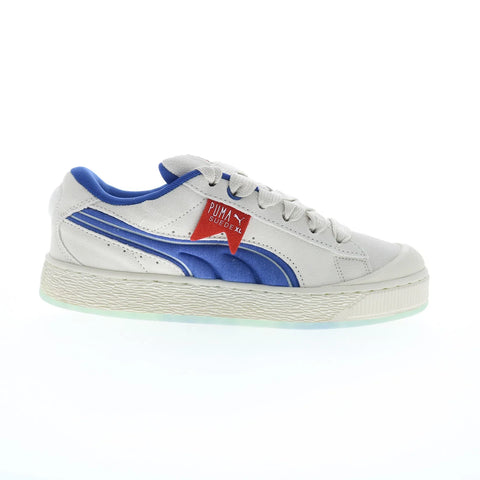 Puma Suede XL Ghostbusters Stay Puft Marshmallow Mens Gray Sneakers Shoes