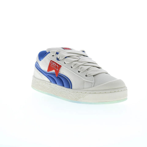 Puma Suede XL Ghostbusters Stay Puft Marshmallow Mens Gray Sneakers Shoes