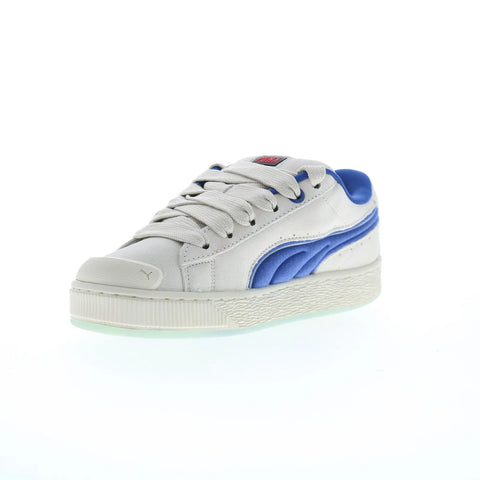 Puma Suede XL Ghostbusters Stay Puft Marshmallow Mens Gray Sneakers Shoes