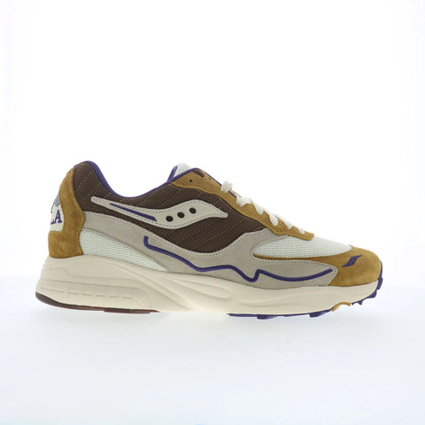 Saucony 3D Grid Hurricane S70825-2 Mens Gold Suede Lifestyle Sneakers Shoes