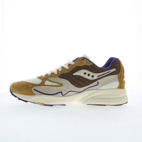 Saucony 3D Grid Hurricane S70825-2 Mens Gold Suede Lifestyle Sneakers Shoes