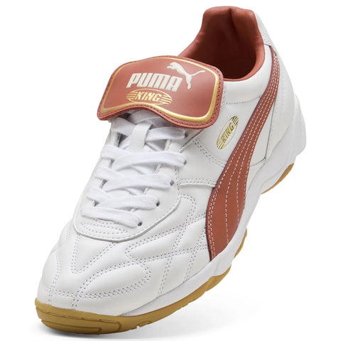 Puma King Indoor 40168320 Mens White Leather Lifestyle Sneakers Shoes