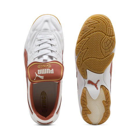 Puma King Indoor 40168320 Mens White Leather Lifestyle Sneakers Shoes