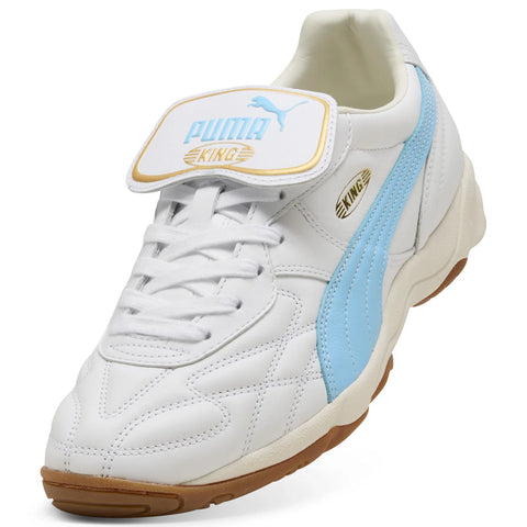 Puma King Indoor 40168321 Mens White Leather Lifestyle Sneakers Shoes