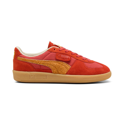 Puma Palermo Weathered 40172202 Mens Red Suede Lifestyle Sneakers Shoes