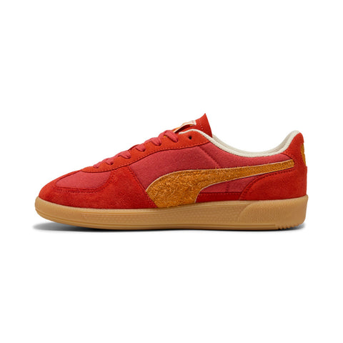 Puma Palermo Weathered 40172202 Mens Red Suede Lifestyle Sneakers Shoes