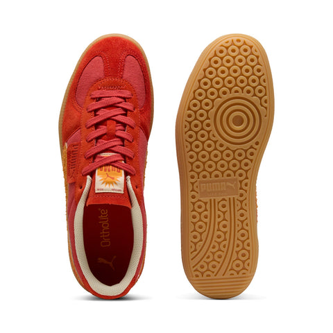 Puma Palermo Weathered 40172202 Mens Red Suede Lifestyle Sneakers Shoes
