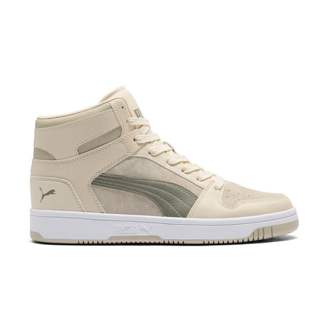 Puma Rebound Layup Washed Suede Mens Beige Lifestyle Sneakers Shoes