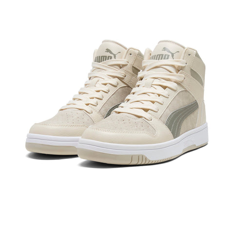 Puma Rebound Layup Washed Suede Mens Beige Lifestyle Sneakers Shoes