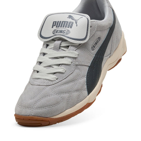 Puma King Indoor Suede 40428001 Mens Gray Suede Lifestyle Sneakers Shoes