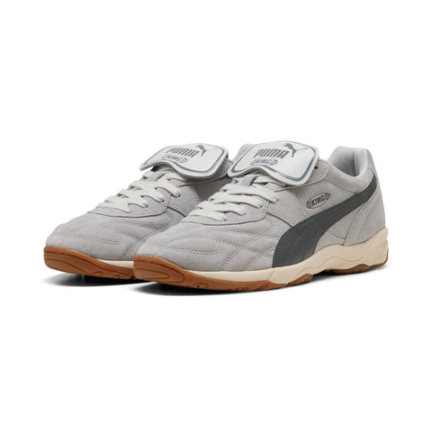 Puma King Indoor Suede 40428001 Mens Gray Suede Lifestyle Sneakers Shoes