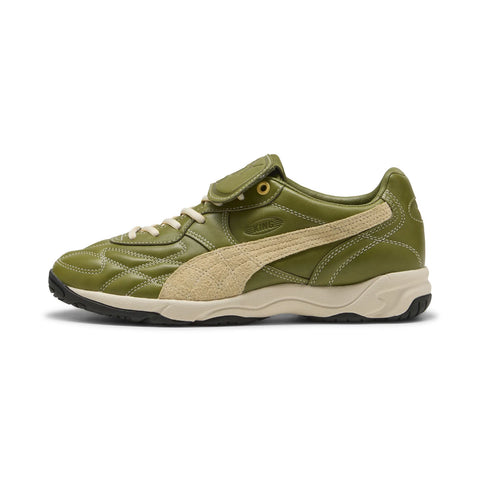 Puma King Indoor Mix 40534301 Mens Green Leather Lifestyle Sneakers Shoes