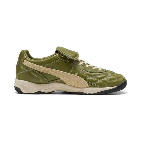 Puma King Indoor Mix 40534301 Mens Green Leather Lifestyle Sneakers Shoes