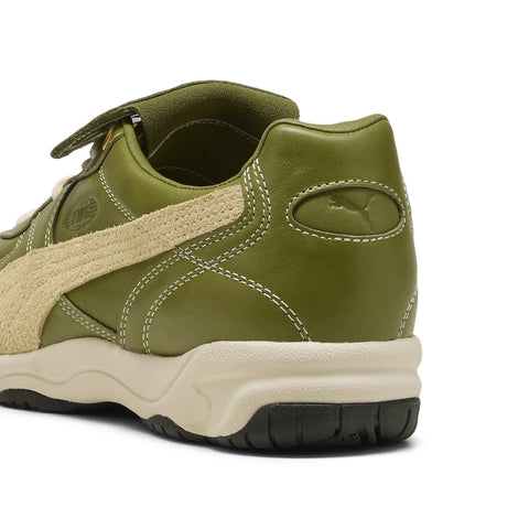 Puma King Indoor Mix 40534301 Mens Green Leather Lifestyle Sneakers Shoes