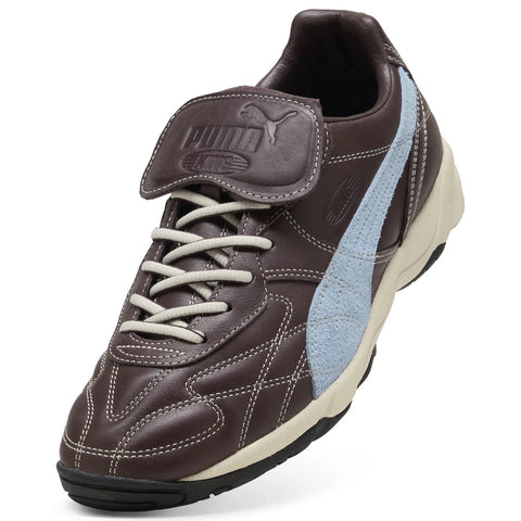 Puma King Indoor Mix 40534302 Mens Brown Leather Lifestyle Sneakers Shoes