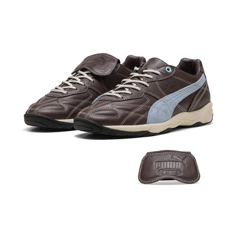 Puma King Indoor Mix 40534302 Mens Brown Leather Lifestyle Sneakers Shoes