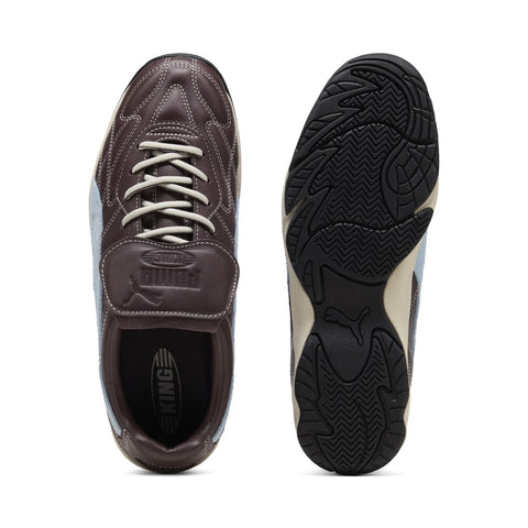 Puma King Indoor Mix 40534302 Mens Brown Leather Lifestyle Sneakers Shoes