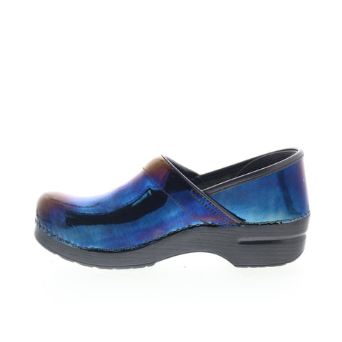 Dansko Professional 406-110202 Womens Blue Slip On Clogs Flats Shoes