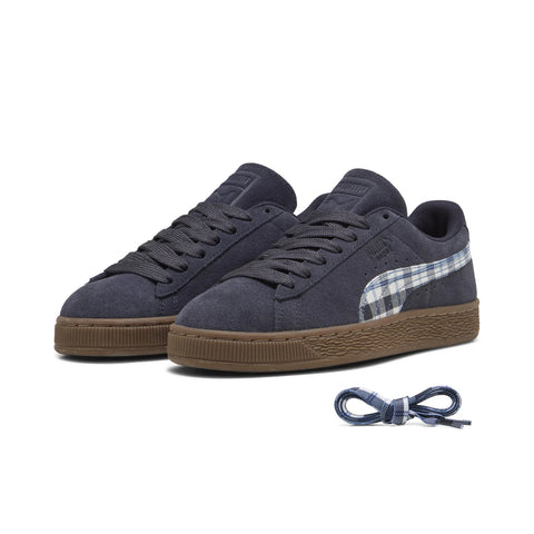 Puma Suede Patch 40845903 Mens Blue Suede Lace Up Lifestyle Sneakers Shoes