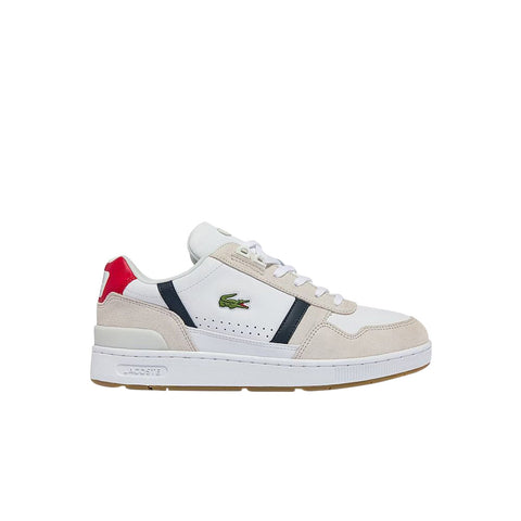 Lacoste T-Clip 0120 2 SMA Mens White Leather Lifestyle Sneakers Shoes