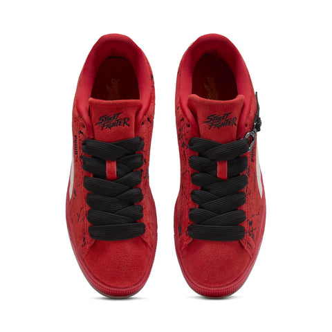 Puma Suede Street Fighter Ken 41064601 Mens Red Lifestyle Sneakers Shoes