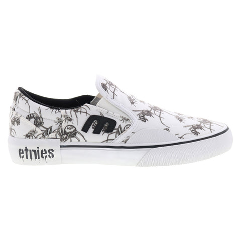 Etnies Marana Slip X Bones Mens White Canvas Skate Inspired Sneakers Shoes