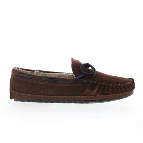 Minnetonka Trevor 41321-CIN Mens Brown Suede Loafer Slippers Shoes