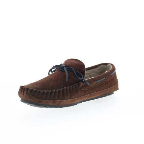 Minnetonka Trevor 41321-CIN Mens Brown Suede Loafer Slippers Shoes