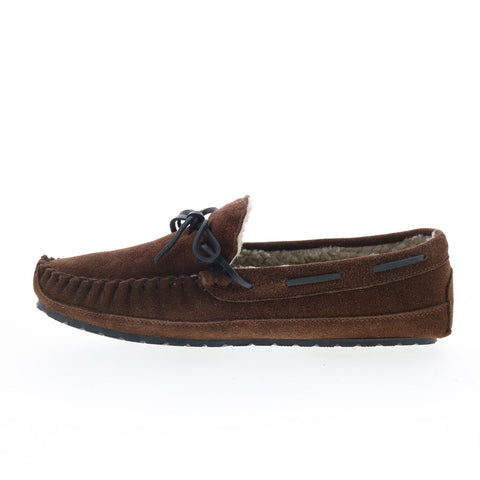Minnetonka Trevor 41321-CIN Mens Brown Suede Loafer Slippers Shoes