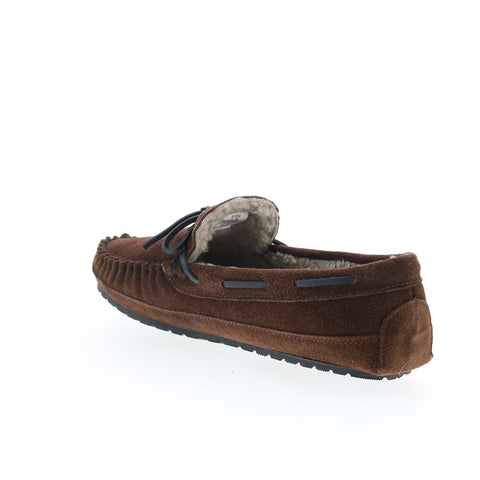 Minnetonka Trevor 41321-CIN Mens Brown Suede Loafer Slippers Shoes