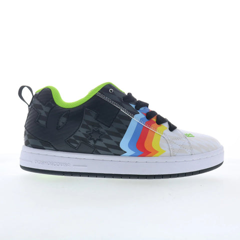 DC 43I Court Graffik Mens Black Leather Lace Up Skate Inspired Sneakers Shoes