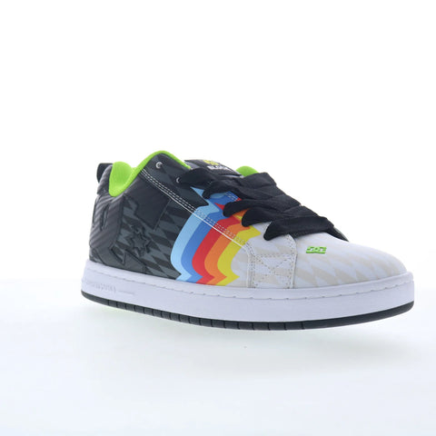 DC 43I Court Graffik Mens Black Leather Lace Up Skate Inspired Sneakers Shoes