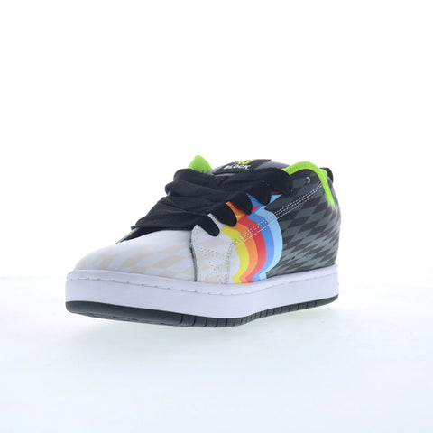DC 43I Court Graffik Mens Black Leather Lace Up Skate Inspired Sneakers Shoes